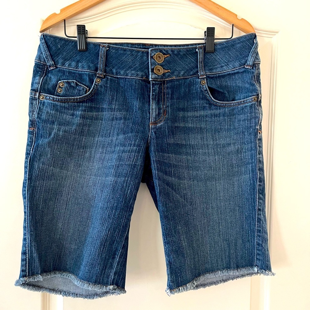 DKNY Women's Blue Denim Bermudas